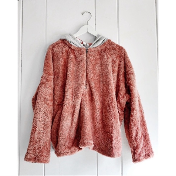 NWT Umgee Fleece Sherpa Quarter Zip Hoodie - Picture 6 of 6